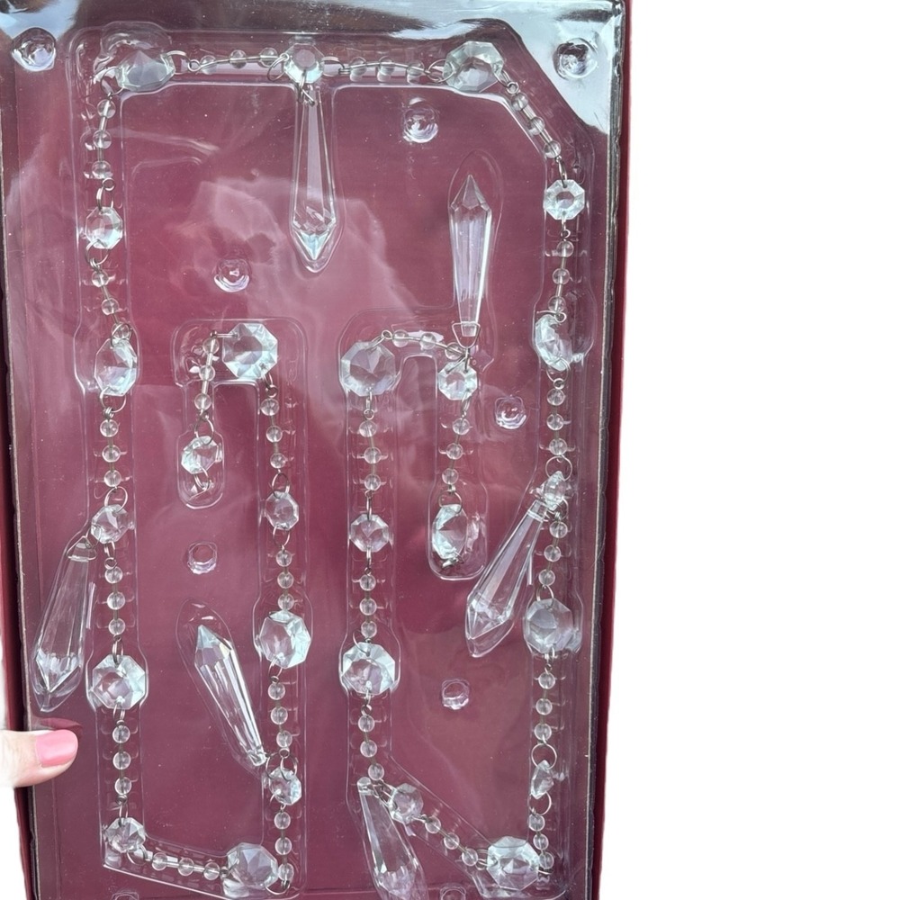Vintage Discontinued Pottery Barn Chandelier Clear Glass Garland 60 Inches‎ NEW - Picture 4 of 6